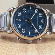 Emporio Armani Men’s Chronograph Quartz Stainless Steel Blue Dial 42mm Watch AR11132