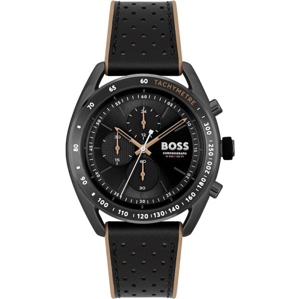 Hugo Boss Men’s Quartz Black Hybrid Strap Black Dial 44mm Watch 1514022
