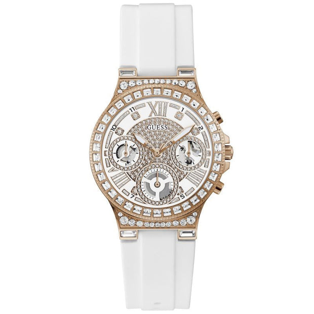 Guess Women’s Quartz White Silicone Strap White Dial 36mm Watch GW0257L2