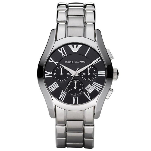 Emporio Armani Men’s Quartz Silver Stainless Steel Black Dial 42mm Watch AR0673