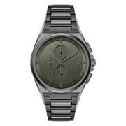 Hugo Boss Men’s Quartz Grey Stainless Steel Green Dial 44mm Watch 1514045