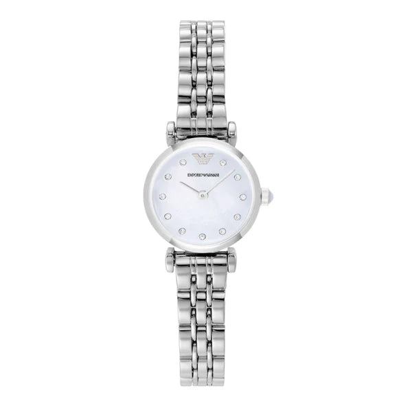 Emporio Armani Women’s Quartz Silver Stainless Steel Mother Of Pearl Dial 22mm Watch AR1961