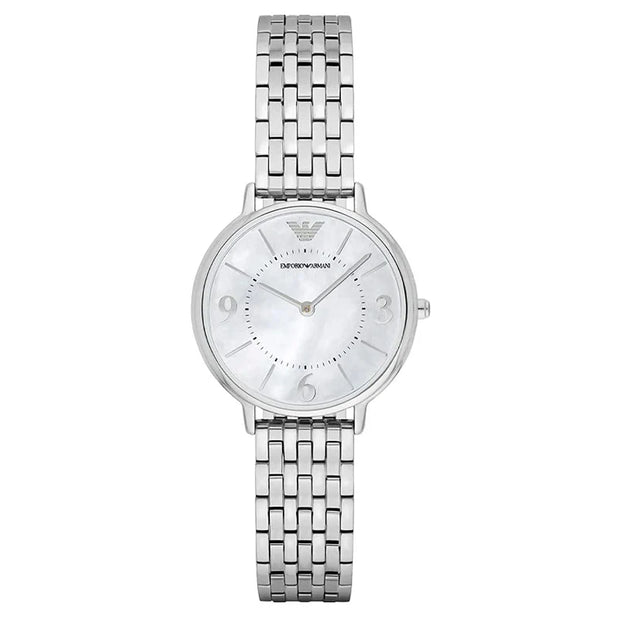 Emporio Armani Women’s Quartz Silver Stainless Steel Mother Of Pearl Dial 32mm Watch AR2507