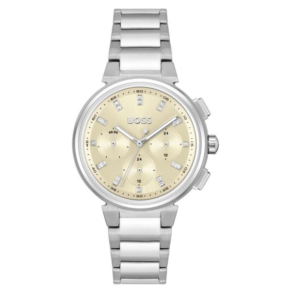 Hugo Boss Women’s Quartz Silver Stainless Steel Champagne Dial 38mm Watch 1502676