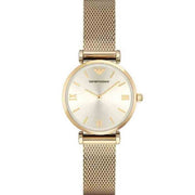 Emporio Armani Women’s Quartz Stainless Steel Gold Dial 32mm Watch AR1957