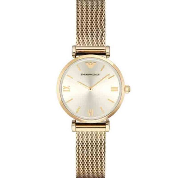 Emporio Armani Women’s Quartz Stainless Steel Gold Dial 32mm Watch AR1957