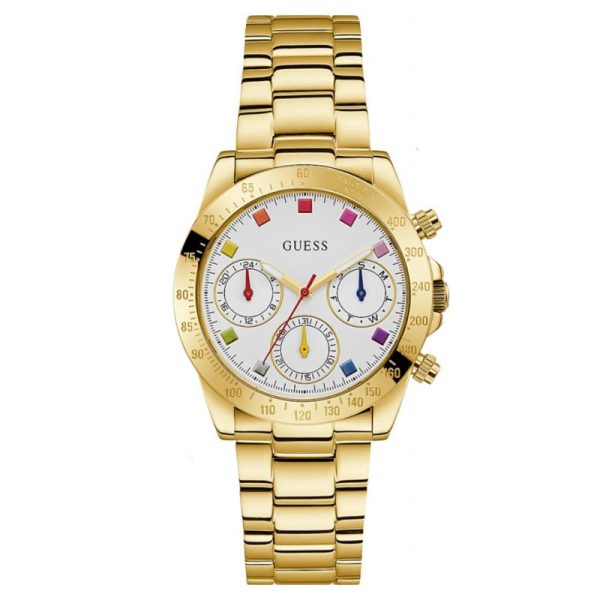 Guess Women’s Quartz Gold Stainless Steel White Dial 38mm Watch GW0457L1