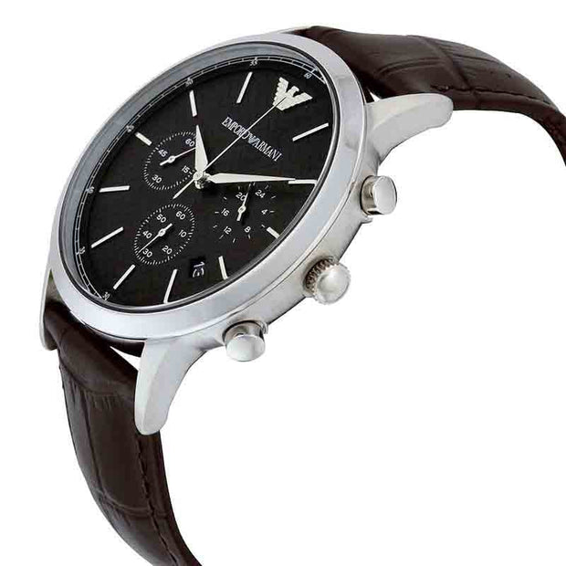 Emporio Armani Men’s Chronograph Quartz Stainless Steel Black Dial 43mm Watch AR2482