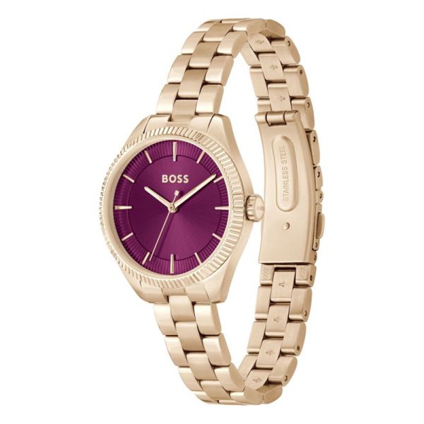 Hugo Boss Women’s Quartz Rose Gold Stainless Steel Sage Red Dial 32mm Watch 1502728