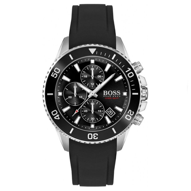 Hugo Boss Men’s Quartz Black Silicone Strap Black Dial 46mm Watch 1513912
