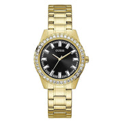 Guess Women’s Quartz Gold Stainless Steel Black Dial 38mm Watch GW0111L2