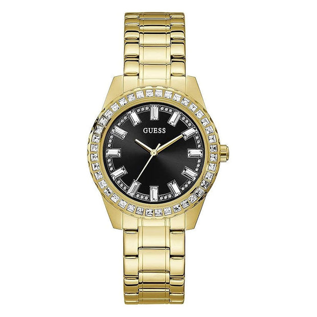 Guess Women’s Quartz Gold Stainless Steel Black Dial 38mm Watch GW0111L2