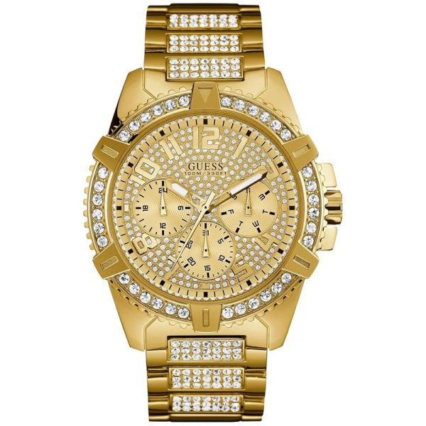 Guess Men’s Quartz Gold Stainless Steel Gold Dial 48mm Watch W0799G2