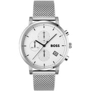 Hugo Boss Men’s Quartz Silver Stainless Steel White Dial 43mm Watch 1513933