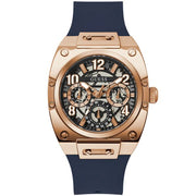 Guess Men’s Quartz Blue Silicone Strap Black Dial 43mm Watch GW0569G3