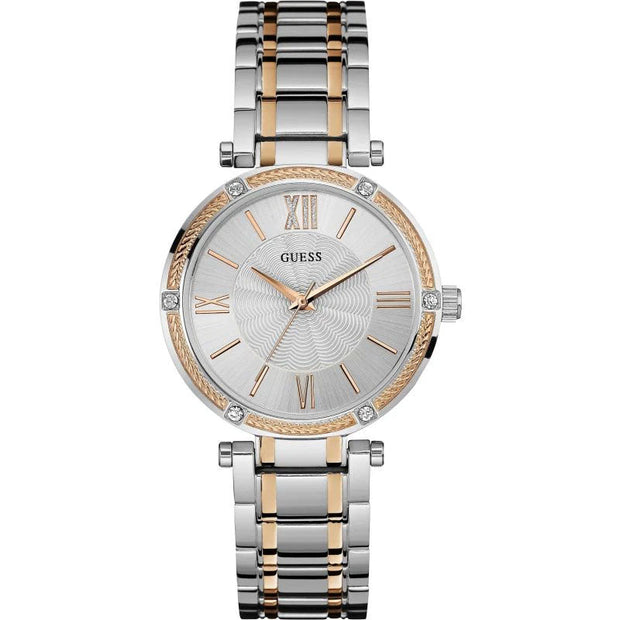 Guess Women’s Quartz Two Tone Stainless Steel Silver Dial 36mm Watch W0636L1