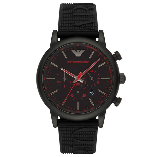 Emporio Armani Men’s Quartz Black Silicone Strap Black Dial 46mm Watch AR11024