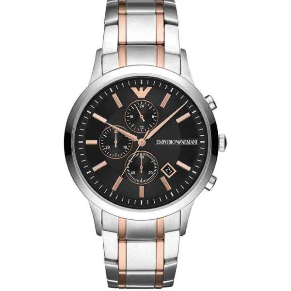 Emporio Armani Men’s Analogue Quartz Stainless Steel Black Dial 43mm Watch AR11165