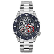 Guess Men’s Quartz Silver Stainless Steel Black Dial 45mm Watch GW0488G1