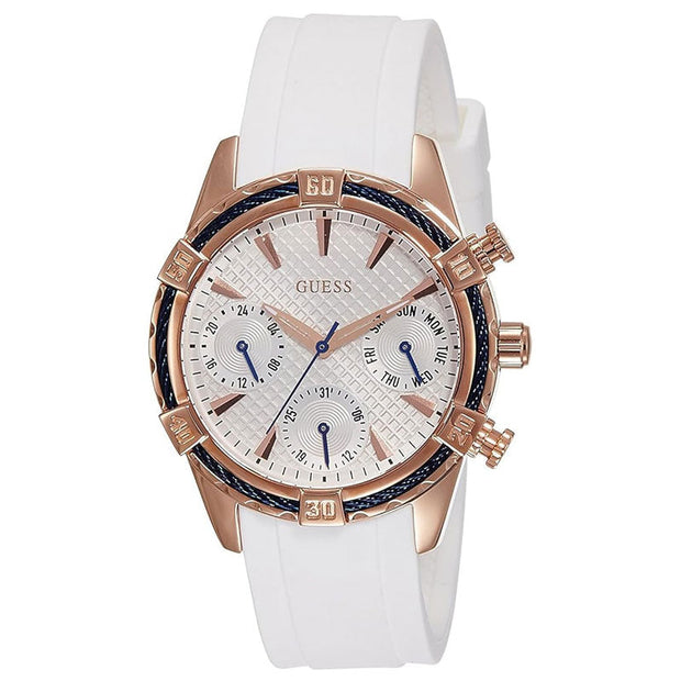 Guess Women’s Quartz White Silicon Strap White Dial 36mm Watch W0562L1