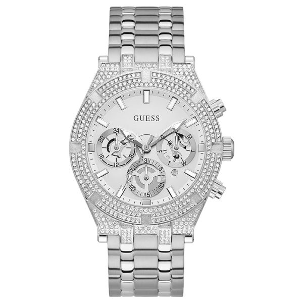 Guess Men’s Quartz Silver Stainless Steel Silver Dial 44mm Watch GW0455G1