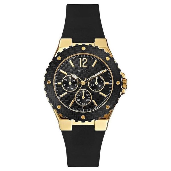 Guess Women’s Quartz Black Silicone Strap Black Dial 39mm Watch W0149L4