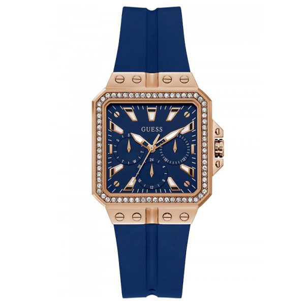 Guess Women’s Quartz Blue Silicone Strap Blue Dial 34mm Watch GW0618L2