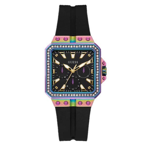 Guess Women’s Quartz Black Silicone Strap Black Dial 34mm Watch GW0618L3