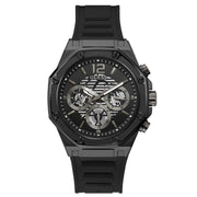 Guess Men’s Quartz Black Silicone Strap Black Dial 44mm Watch GW0263G4