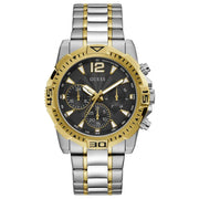 Guess Men’s Quartz Two-tone Stainless Steel Black Dial 43mm Watch GW0056G4
