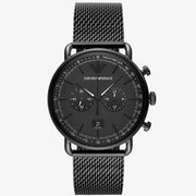 Emporio Armani Men’s Chronograph Quartz Stainless Steel Black Dial 43mm Watch AR11264