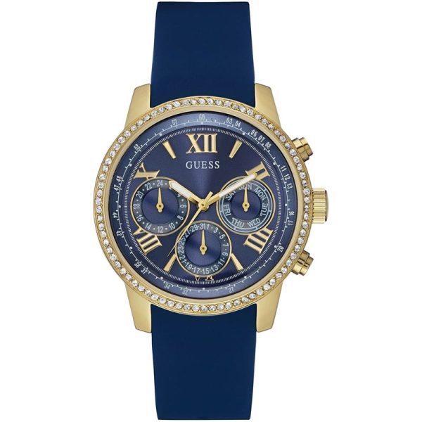 Guess Women’s Quartz Blue Silicone Strap Blue Dial 42mm Watch W0616L2