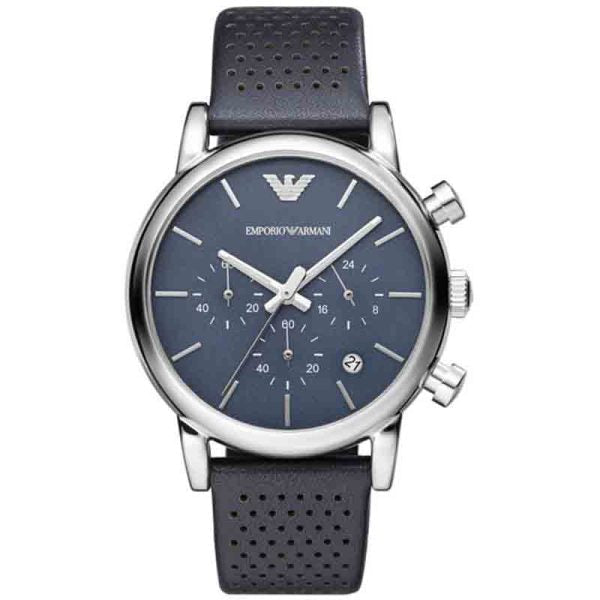 Emporio Armani Men’s Quartz Leather Strap Blue Dial 41mm Watch AR1736