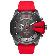 Diesel Men’s Quartz Red Silicone Strap Black Dial 51mm Watch DZ4427