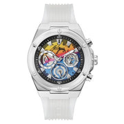 Guess Men’s Quartz White Silicone Strap Multi Dial 46mm Watch GW0425G4