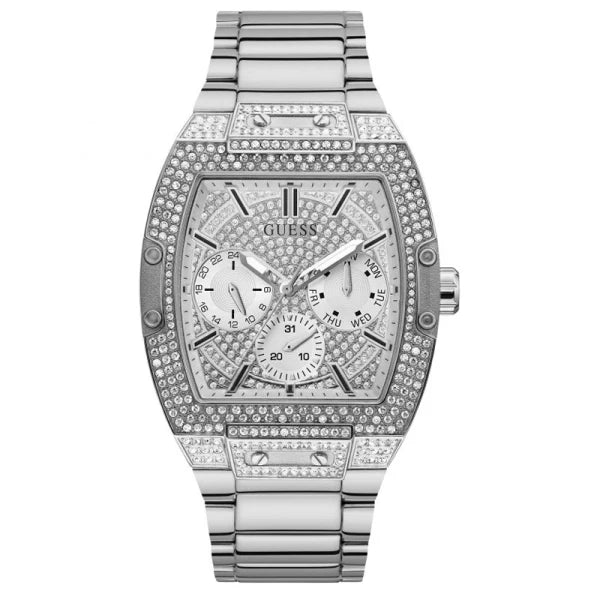 Guess Men’s Quartz Silver Stainless Steel Silver Dial 43mm Watch GW0094G1