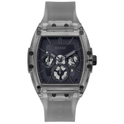 Guess Men’s Quartz Grey Silicone Strap Navy Blue Dial 43mm Watch GW0203G9