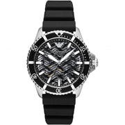Emporio Armani Men’s Automatic Black Silicone Strap Black Dial 42mm Watch AR60062