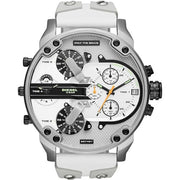Diesel Men’s Quartz White Leather Strap White Dial 57mm (Four Time Zone) Watch DZ7401