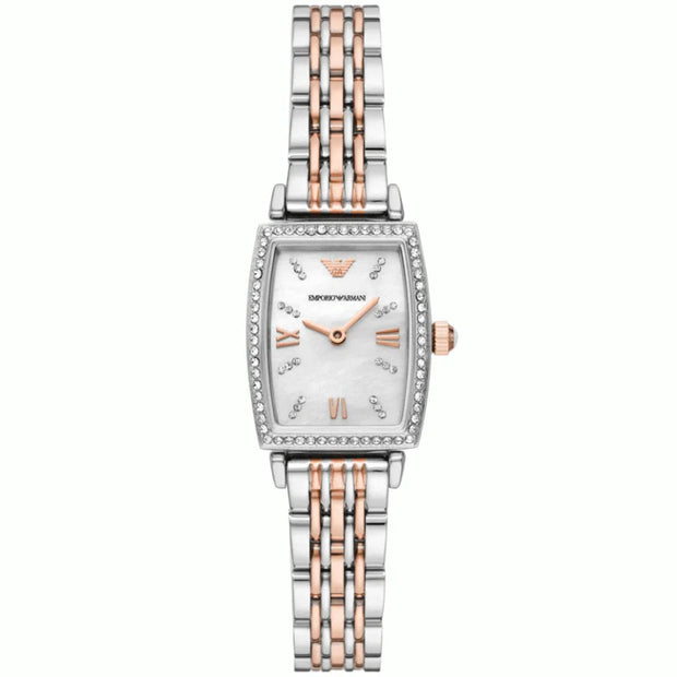 Emporio Armani Women’s Quartz Two Tone Stainless Steel White Dial 26mm Watch AR11519