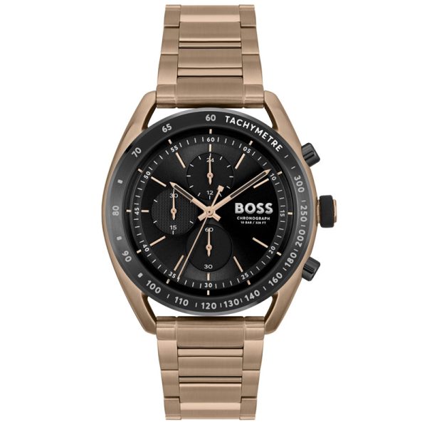 Hugo Boss Men’s Quartz Gold Stainless Steel Black Dial 44mm Watch 1514027