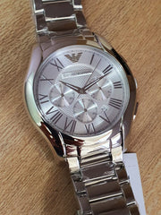 Emporio Armani Men’s Quartz Analog Stainless Steel Silver Dial 45mm Watch AR11081