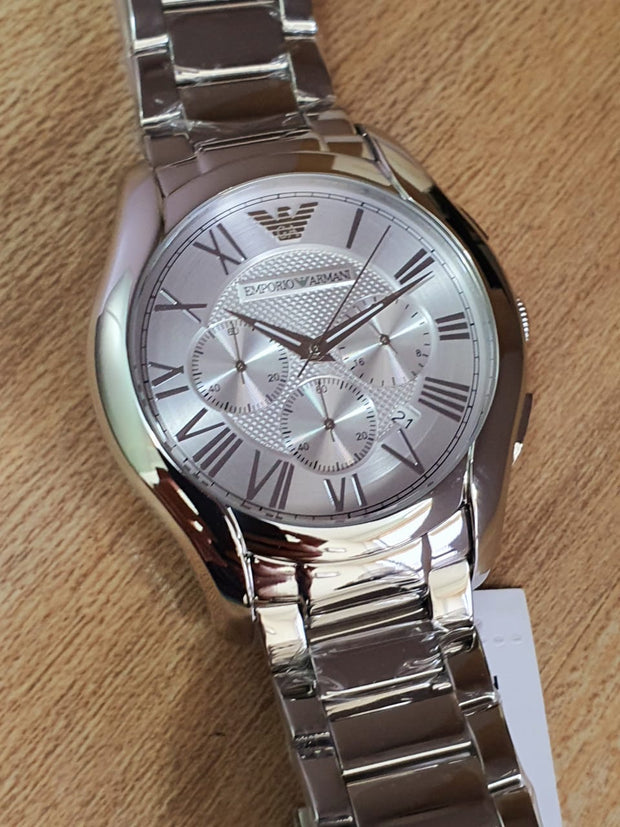 Emporio Armani Men’s Quartz Analog Stainless Steel Silver Dial 45mm Watch AR11081
