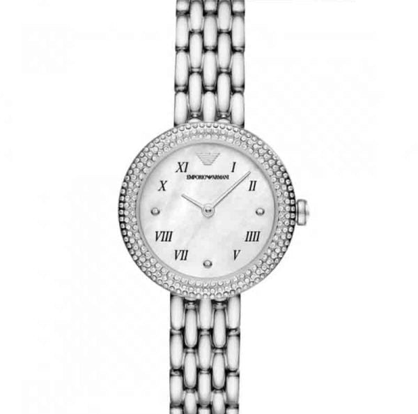 Emporio Armani Women’s Analog Stainless Steel White Dial 30mm Watch AR11354
