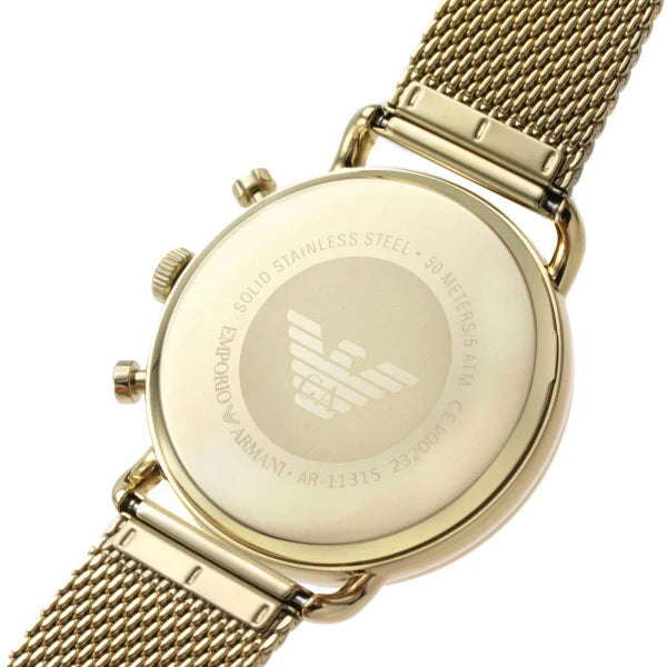 Emporio Armani Men’s Quartz Stainless Steel Beige Dial 43mm Watch AR11315