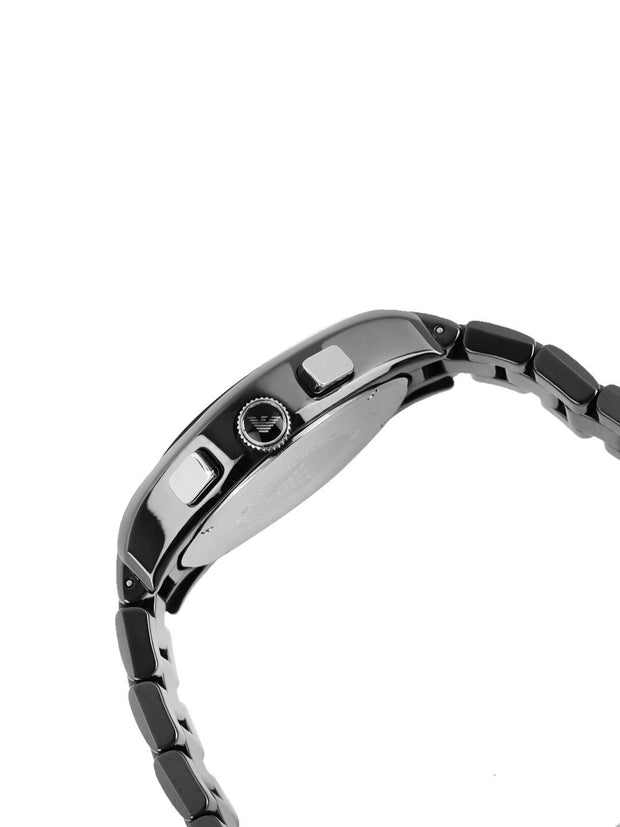 Emporio Armani Men’s Chronograph Quartz Ceramic Chain Black Dial 43mm Watch AR1400