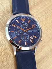 Emporio Armani Men’s Chronograph Leather strap 43mm Watch AR11216