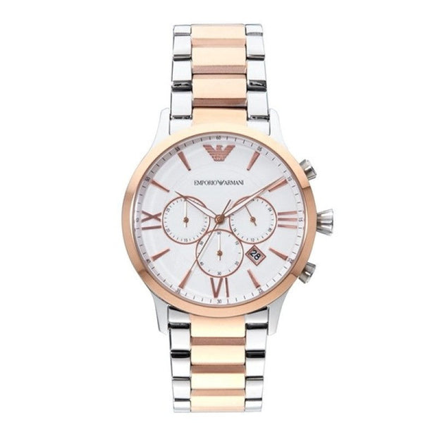 Emporio Armani Men’s Chronograph Quartz Stainless Steel White Dial 44mm Watch AR11209