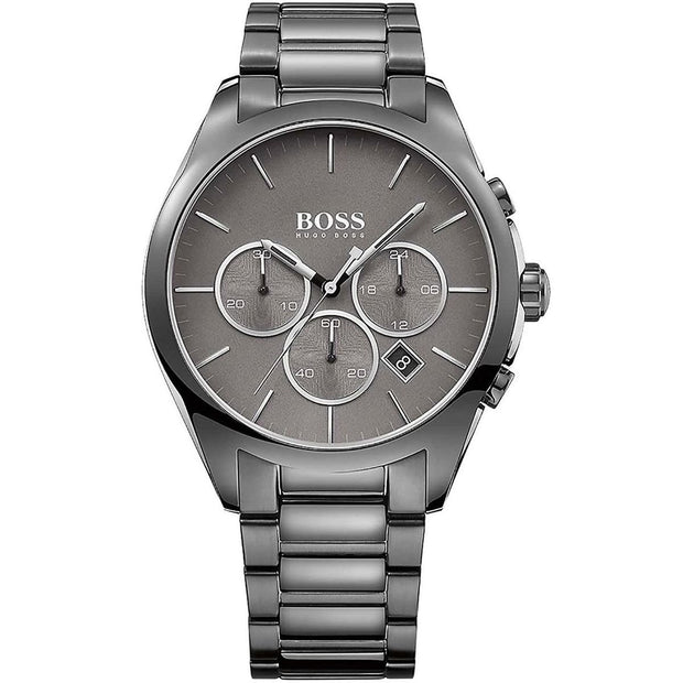 Hugo Boss Men’s Chronograph Quartz Stainless Steel Grey Dial 44mm Watch 1513364