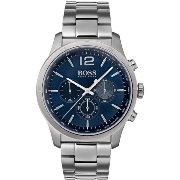 Hugo Boss Men’s Chronograph Quartz Stainless Steel Blue Dial 44mm Watch 1513527